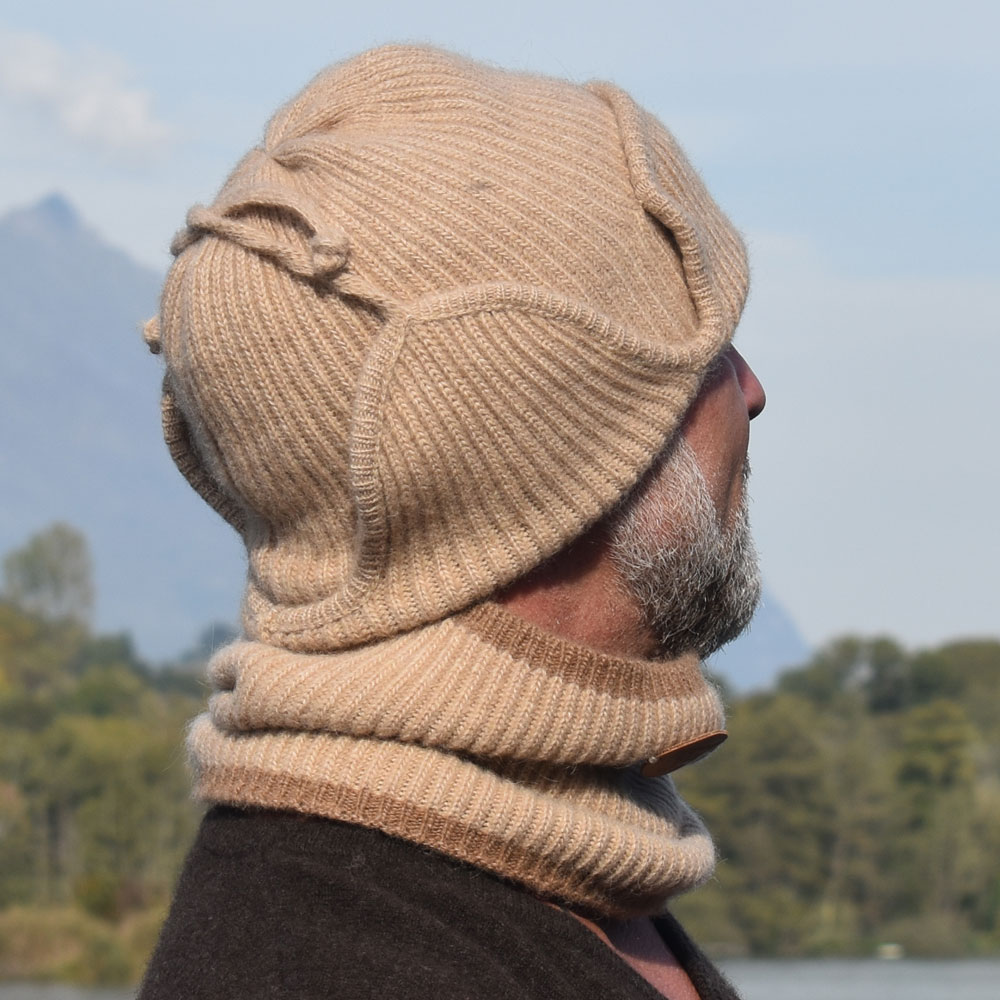Bonnet cache oreille en laine de yack - Artisans mongols