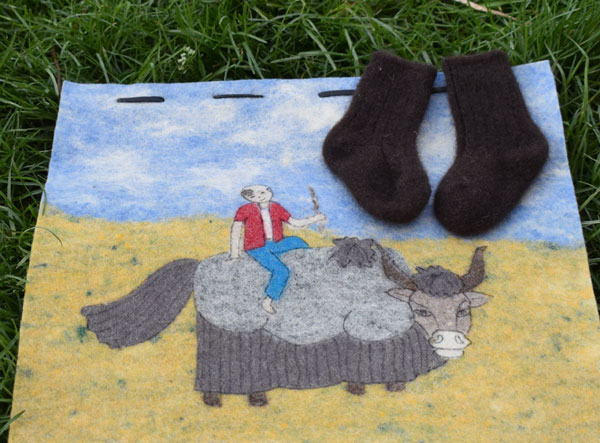 Chaussettes bébé en laine de yack - Artisans mongols